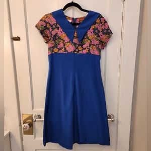 🌼 Flower Power Blue 60s Mini Dress🌼